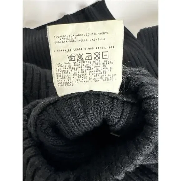 Versace Black Argyle Ribbed Knit Sweater Pullover Women Size M - Picture 7 of 8